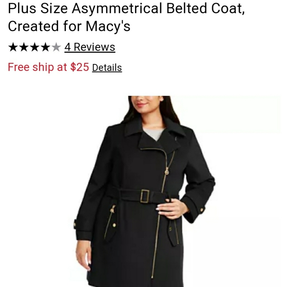 *EUC* MICHAEL KORS 2X BELTED PEACOAT